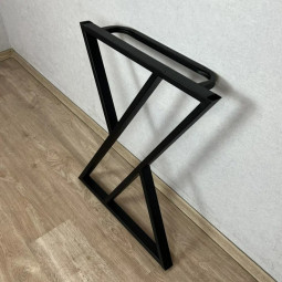 Ножка для стола в стиле Loft Z-образная, опора для стола лофт 58,5х71 см, подстолье металлическое регулируемое прочное, порошковая покраска, черного цвета nogaX60black