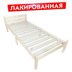 Кровать односпальная Классика Компакт сосновая с реечным основанием, лакированная, 100х200 см kompakt100lak