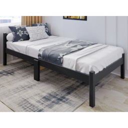 Кровать сосновая классика компакт, 200х80 см, антрацит kompakt80ser