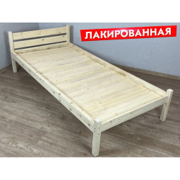 Кровать односпальная Классика из массива сосны со сплошным основанием, 190х80 см (габариты 200х90), лакированная 80kllak-190-full