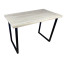 Стол кухонный Loft из массива сосны без шлифовки и покраски, 120х75х75 см, с черными металлическими ножками 700-10203