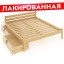 Кровать двуспальная Классика из массива сосны с реечным основанием 200х120 см (габариты 210х130), с двумя выкатными ящиками, лакированная 120kllak-2yash