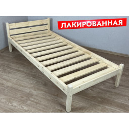 Кровать односпальная Классика из массива сосны с реечным основанием, 200х90 см (габариты 210х100), лакированная 90kllak