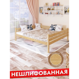Тахта двуспальная из массива сосны со сплошным основанием, 140х170 см (габариты 150х180), без шлифовки и покраски tahta140-170net-full