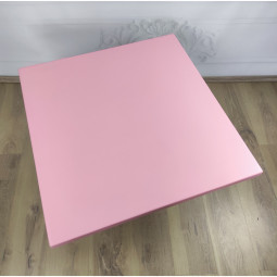 Столешница квадратная из массива сосны, 75x75х4 см, цвет розовый 800-10042
