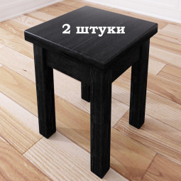 Комплект табуретов кухонных Solarius Классика из массива сосны, цвет черного оникса, 2 шт. komplektonix2
