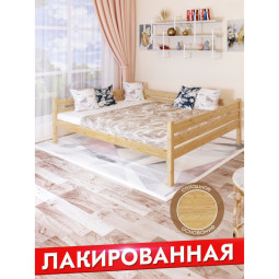 Тахта двуспальная из массива сосны со сплошным основанием, 140х180 см (габариты 150х190), лакированная tahta140-180lak-full