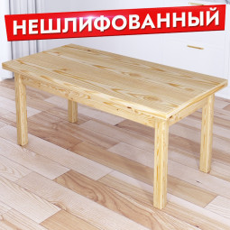 Стол журнальный Классика из массива сосны, 80х40х46 см, столешница 40 мм, без шлифовки и покраски 601-10912