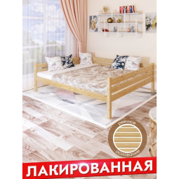 Тахта двуспальная из массива сосны с реечным основанием, 140х200 см (габариты 150х210), лакированная tahta140-200lak