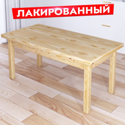 Стол журнальный Классика из массива сосны, столешница 40 мм, лакированный, 110х60х46 см 601-10370