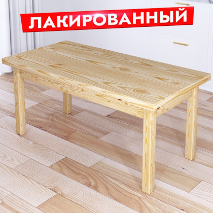 Стол журнальный Классика из массива сосны, столешница 40 мм, лакированный, 110х60х46 см 601-10370