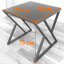 Стол кухонный Loft с квадратной столешницей без шлифовки и покрытия из массива сосны 40 мм и белыми металлическими Z-образными ножками, 70x70х75 см 703-10207