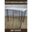 Стол Loft из массива сосны на ножках-шпильках 120x80 см цвет белый stloftshpil12080bel