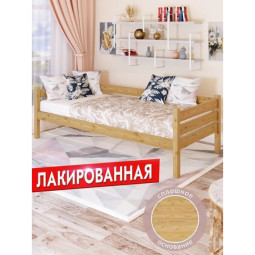 Тахта односпальная из массива сосны со сплошным основанием, 90х190 см (габариты 100х200), лакированная tahta90-190lak-full
